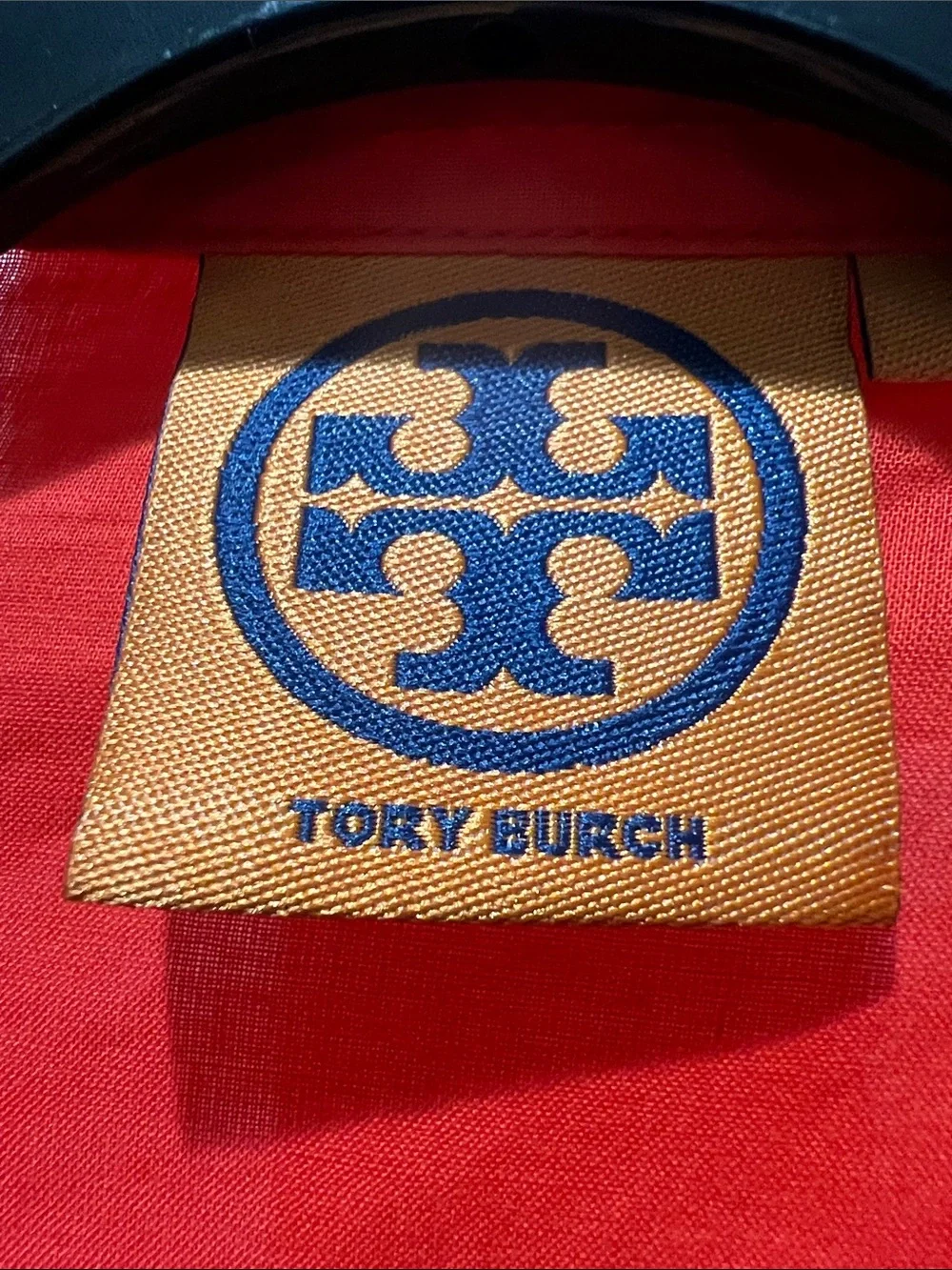 Tory Burch Orange Top with Gold Buttons and Signature Logo
